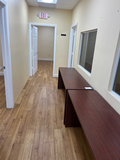Interior corridor with built-in desk inside Unit 6336