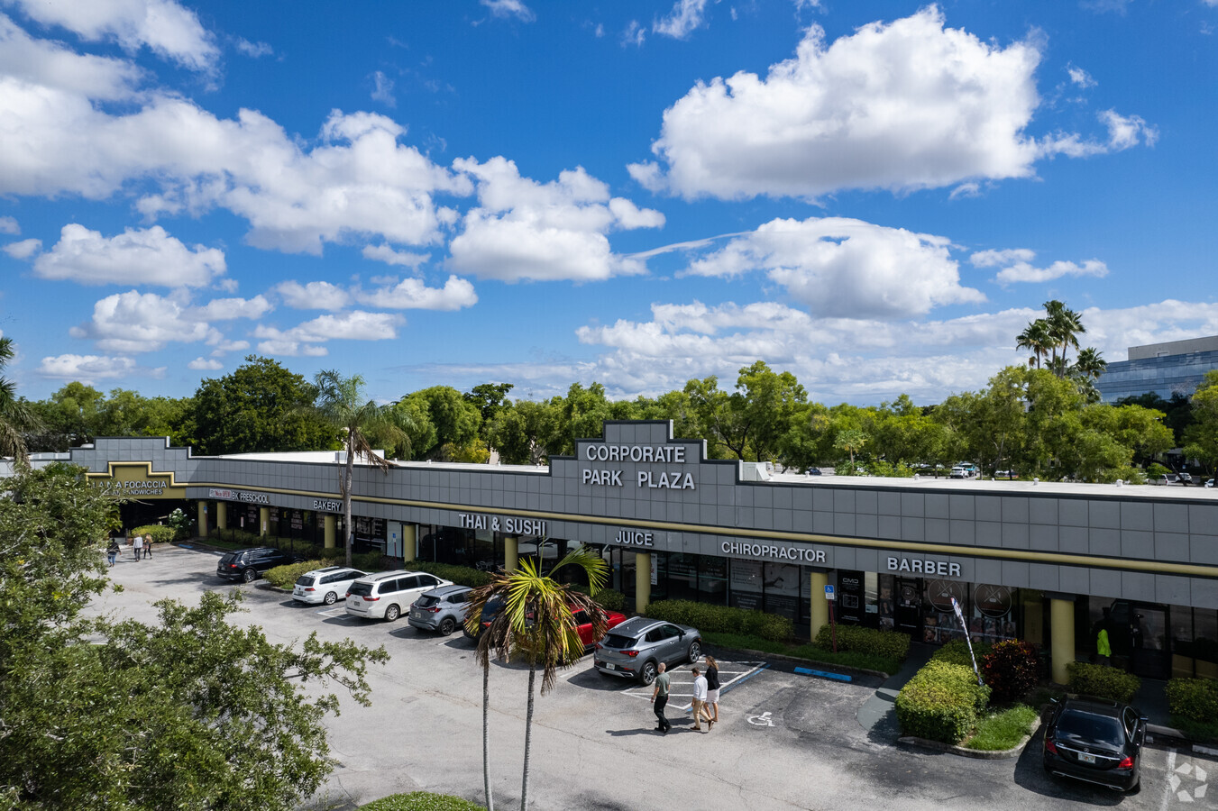 Aerial view of Shoppes at Corporate Park plaza