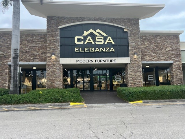 Casa Eleganza storefront signage at 3885 NE 163rd Street
