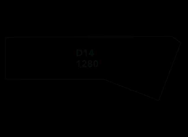 Walk-in fridge and freezer inside Unit D14