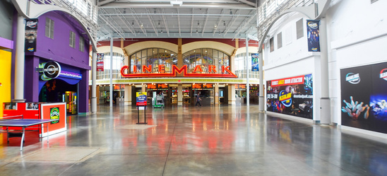 Cinemark theater entrance inside Dezerland Park