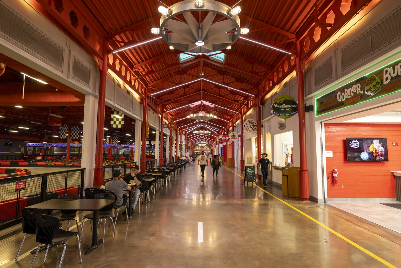 Dining and retail corridor inside Dezerland Park Orlando