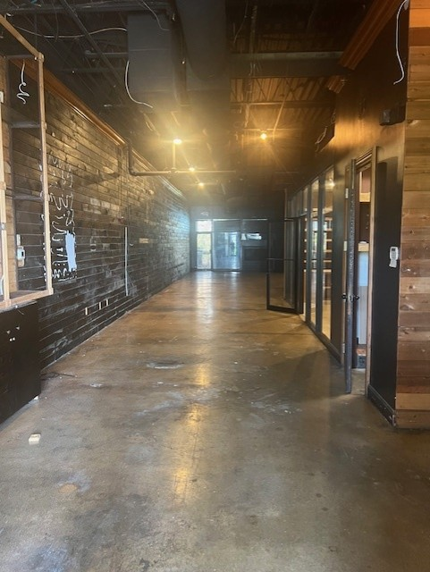 Interior corridor of the vacant space